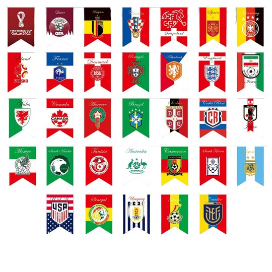 Bunting-bannere for verdensmesterskapet i 2022 Flerfarget