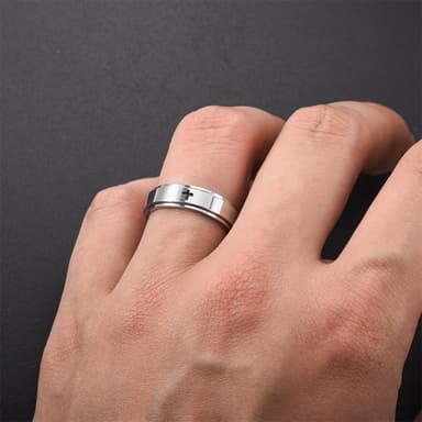 Korsring i rustfritt stål Sølv 17.4 mm