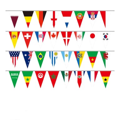 2022 World Cup Bunting Bannere Flerfarget