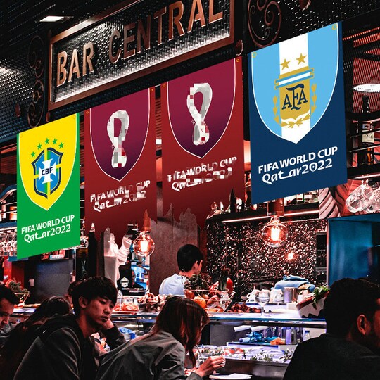 2022 Qatar World Soccer Cup-flagg Flerfarget