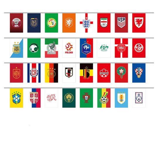 2022 World Cup Bunting Banner 32 lag Flerfarget