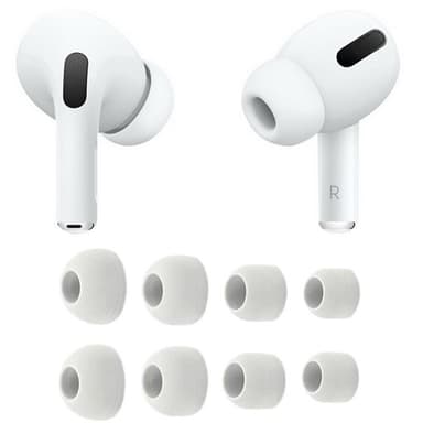 AirPods Pro Silikonputer 8-pakning (XS/S/M/L) - Hvit