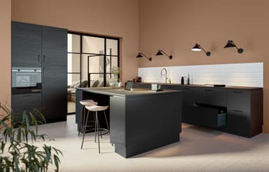 Epoq dør til kjøkken 60X125 Edge Black Ash