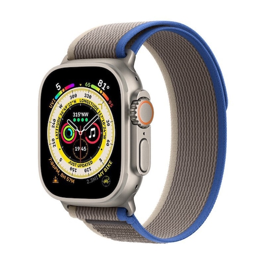 Tactik nylon armbånd Apple Watch Ultra (49mm) - Blueroom grey
