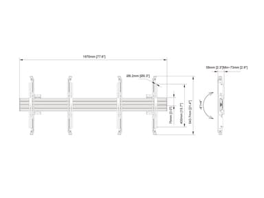 Multibrackets 0631 veggfeste for TV 190,5 cm (75") Sort