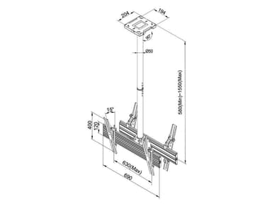 Multibrackets 3453 digitalskiltmontering 165,1 cm (65") Sort