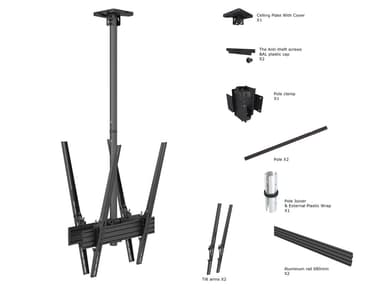 Multibrackets 6256 digitalskiltmontering 190,5 cm (75") Sort