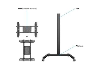 Multibrackets 0643 digitalskiltmontering 160 cm (63") Sort