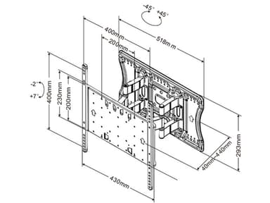 Multibrackets 9697 digitalskiltmontering 2,16 m (85") Sort