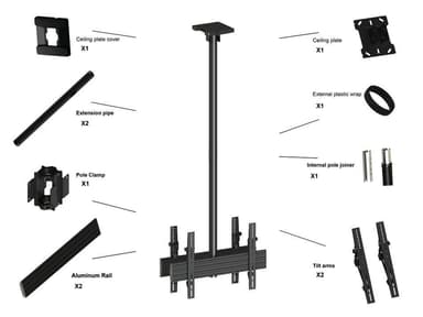 Multibrackets 3453 digitalskiltmontering 165,1 cm (65") Sort
