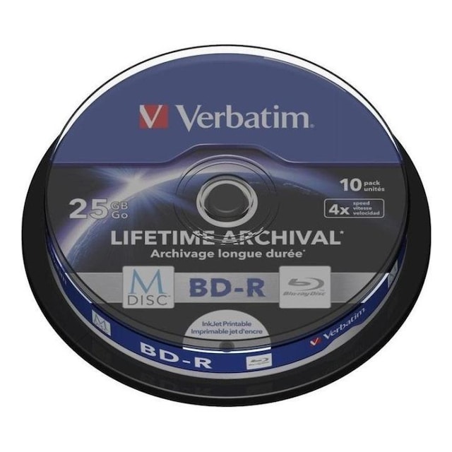 Verbatim M-Disc BD-R 4x 25GB/200min Spindel 10p