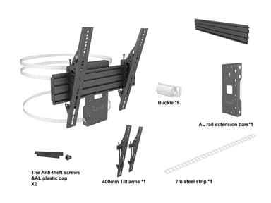 Multibrackets 8458 digitalskiltmontering 165,1 cm (65") Sort