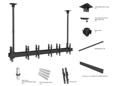 Multibrackets 3507 digitalskiltmontering 165,1 cm (65") Sort