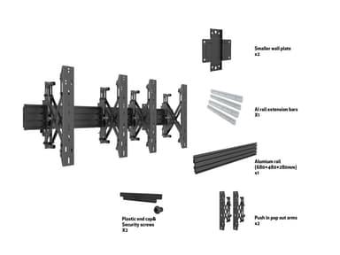 Multibrackets 5020 digitalskiltmontering 139,7 cm (55") Sort