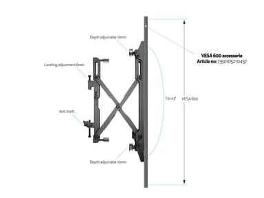 Multibrackets 4139 digitalskiltmontering 165,1 cm (65") Sort