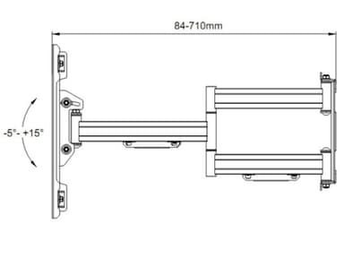 Multibrackets 2616 veggfeste for TV 2,79 m (110") Sort