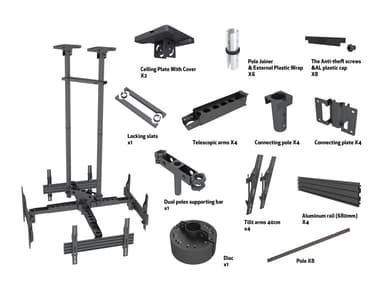 Multibrackets 8878 digitalskiltmontering 190,5 cm (75") Sort