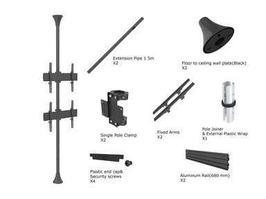 Multibrackets 3637 digitalskiltmontering 165,1 cm (65") Sort