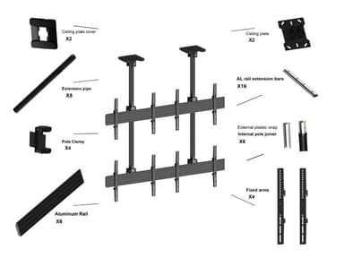 Multibrackets 3552 digitalskiltmontering 165,1 cm (65") Sort