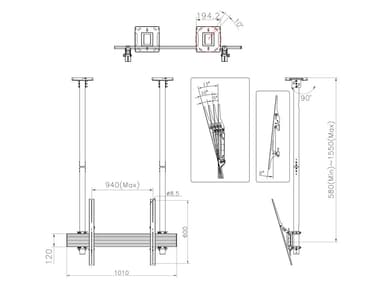Multibrackets 5785 digitalskiltmontering 2,54 m (100") Sort