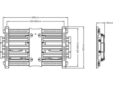 Multibrackets 2616 veggfeste for TV 2,79 m (110") Sort