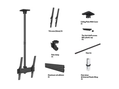 Multibrackets 6898 digitalskiltmontering 177,8 cm (70") Sort