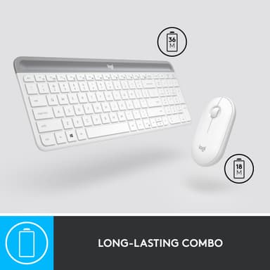 Logitech MK470 Slim Combo datamus og tastatur (hvit)