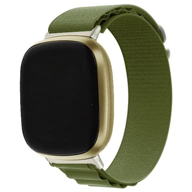 Klokkebånd flettet nylon Grønn Fitbit Versa 1/2