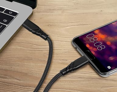 USB C til USB C-kabel 5A PD100W Hurtiglading Sort 0.5 m