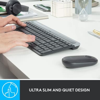 Logitech MK470 Slim Combo datamus og tastatur (grafitt)