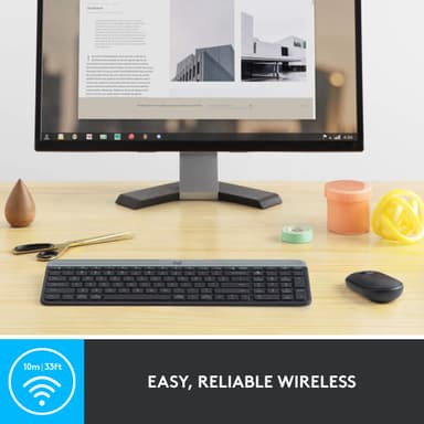 Logitech MK470 Slim Combo datamus og tastatur (grafitt)