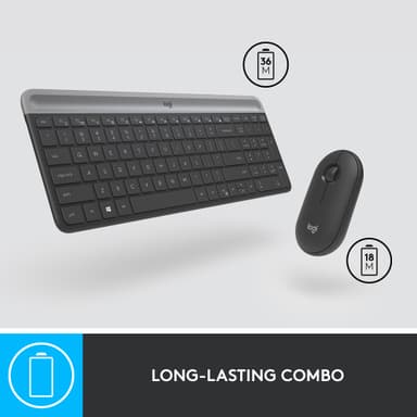 Logitech MK470 Slim Combo datamus og tastatur (grafitt)
