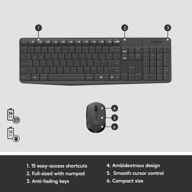 Logitech MK235 sett med tastatur og mus