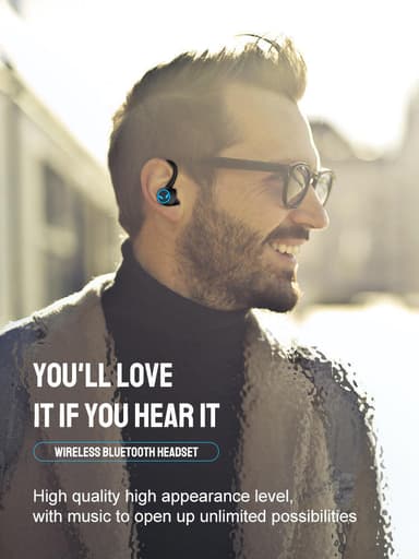 Trådløse Bluetooth-hodetelefoner Svart