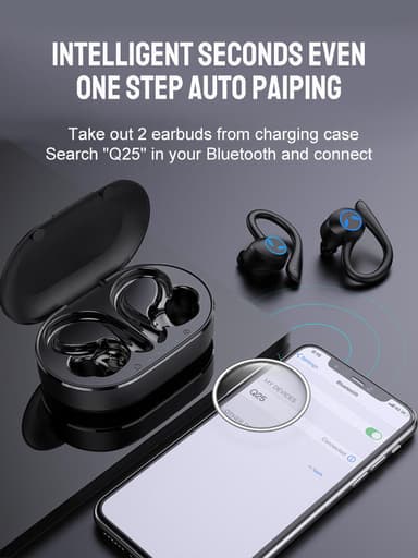 Trådløse Bluetooth-hodetelefoner Svart