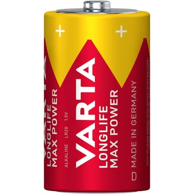 Varta Longlife Max Power D / LR20 batteri 2-pakning
