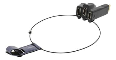 DELTACO OFFICE HDMI-adapterring, mDP, DP, USB-C, svart
