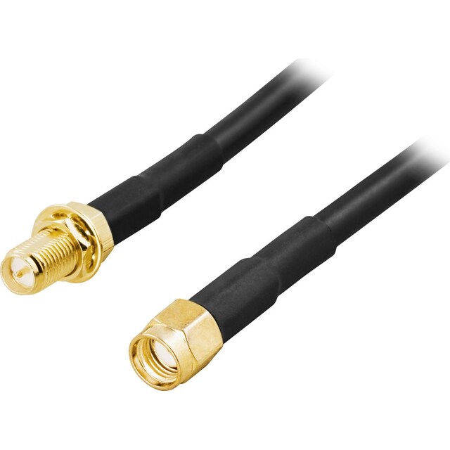 deltaco Antenna cable, RP-SMA male - RP-SMA female, 1m