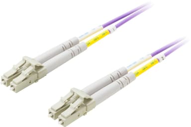 deltaco OM4 Fiber cable, LC - LC, 50/125, duplex, multimode, 15m