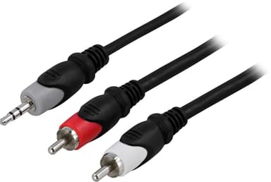 deltaco Audio cable 3.5mm ma - 2xRCA ma 5m