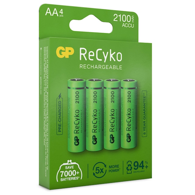 ReCyko Laddningsbara AA-batterier 2100mAh 4-p