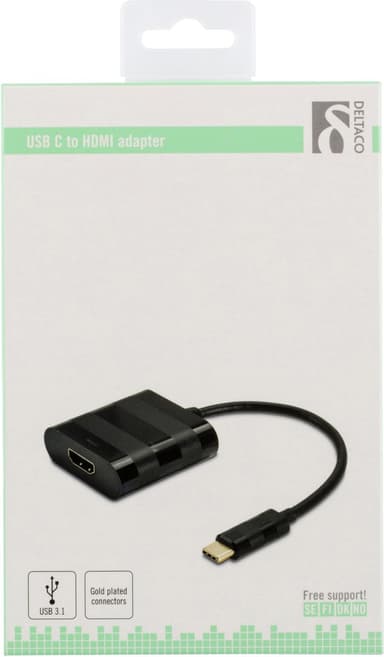USB-C to HDMI adapter, USB type C male - HDMI female, black