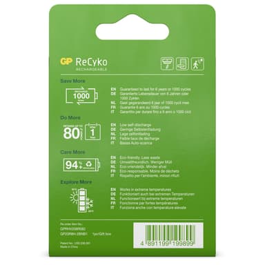 ReCyko oppladbare D-batterier 5700mAh 2-p