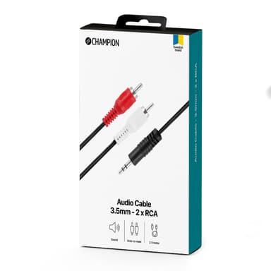 Champion 3,5 mm - 2 RCA Hane-Hane 2,5 meter