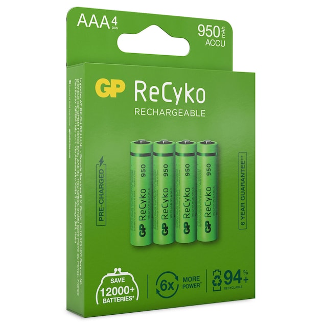 ReCyko oppladbare AAA-batterier 950mAh 4-p