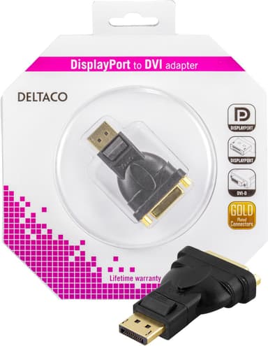 DisplayPort>DVI-D singlelink adapter, 20pin male to 24+5-pin