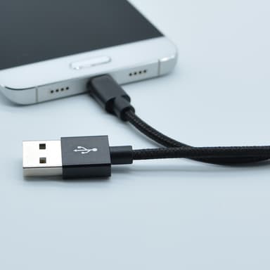 Nylon USB Type C-kabel Hurtiglading Sort 2 m