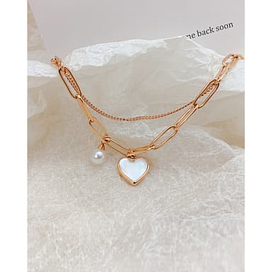Hjerte armbånd Rose gull