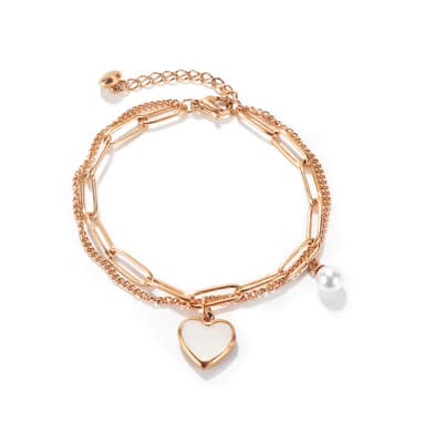 Hjerte armbånd Rose gull