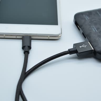 Nylon USB Type C-kabel Hurtiglading Sort 1 m